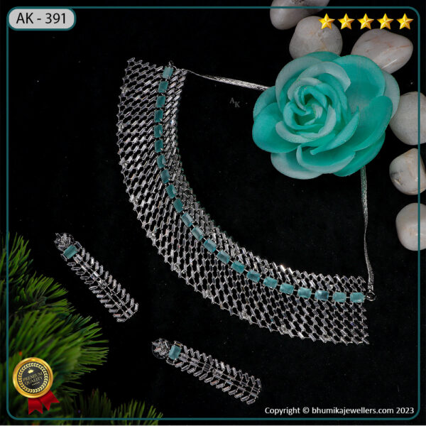 Necklace Set 433 Silver - Image 7