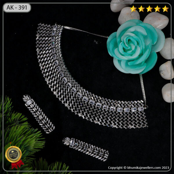 Necklace Set 433 Silver - Image 6