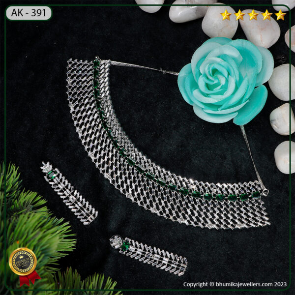 Necklace Set 433 Silver - Image 4