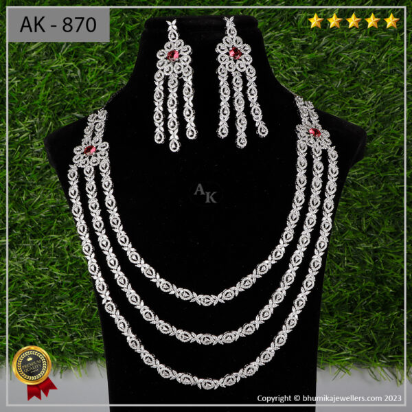 Necklace Set ajl002 Silver - Image 5