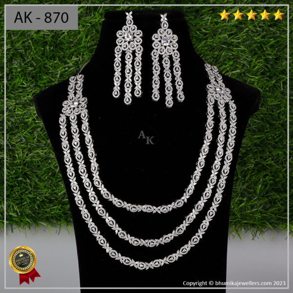 Necklace Set ajl002 Silver - Image 3